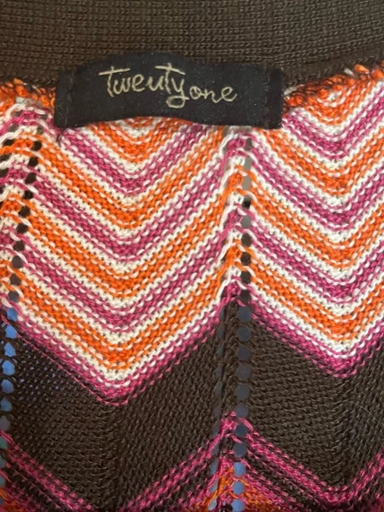 Forever 21 Chevron Knit Cardigan in Orange, Pink & Brown - Picture 2 of 4